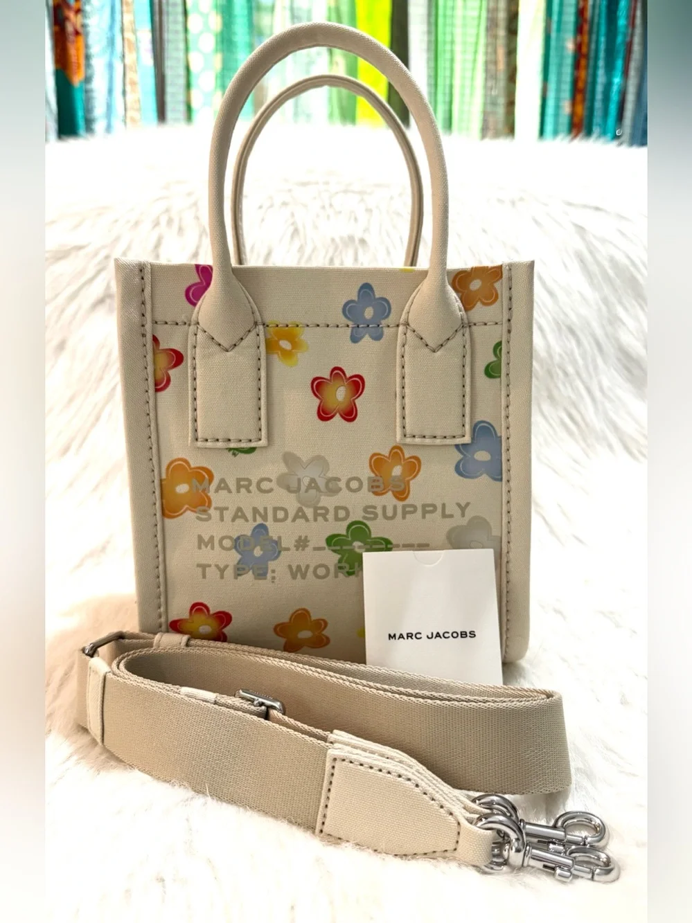 Marc Jacobs Canvas Standard Supply Small Tote Wild Daisy Multi Floral NWT